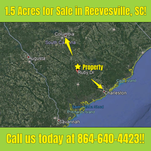 1.5 acres partially cleared land in Reevesville, SC for sale!